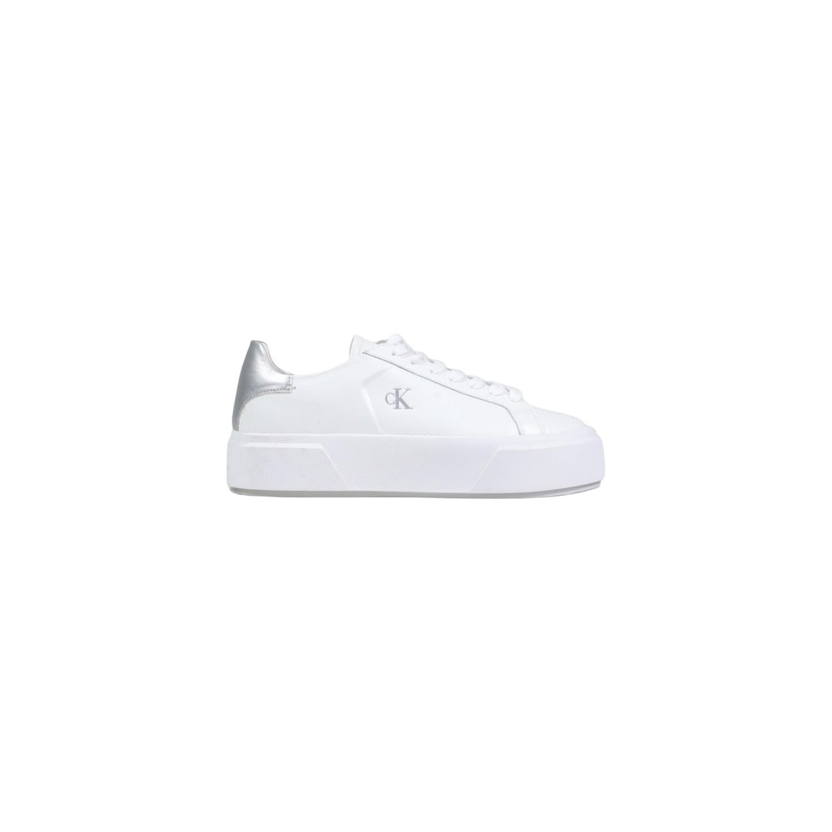 Baskets Plateforme Calvin Klein Flatform Lace Up Lth Met Femme - Blanc
