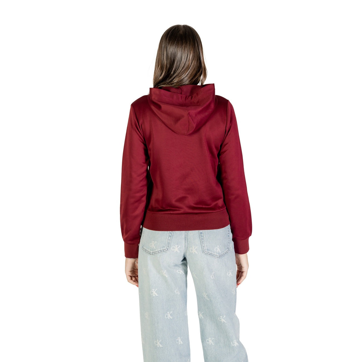 Sweat à Capuche Calvin Klein Jeans High Shine French Terry Femme - Bordeaux