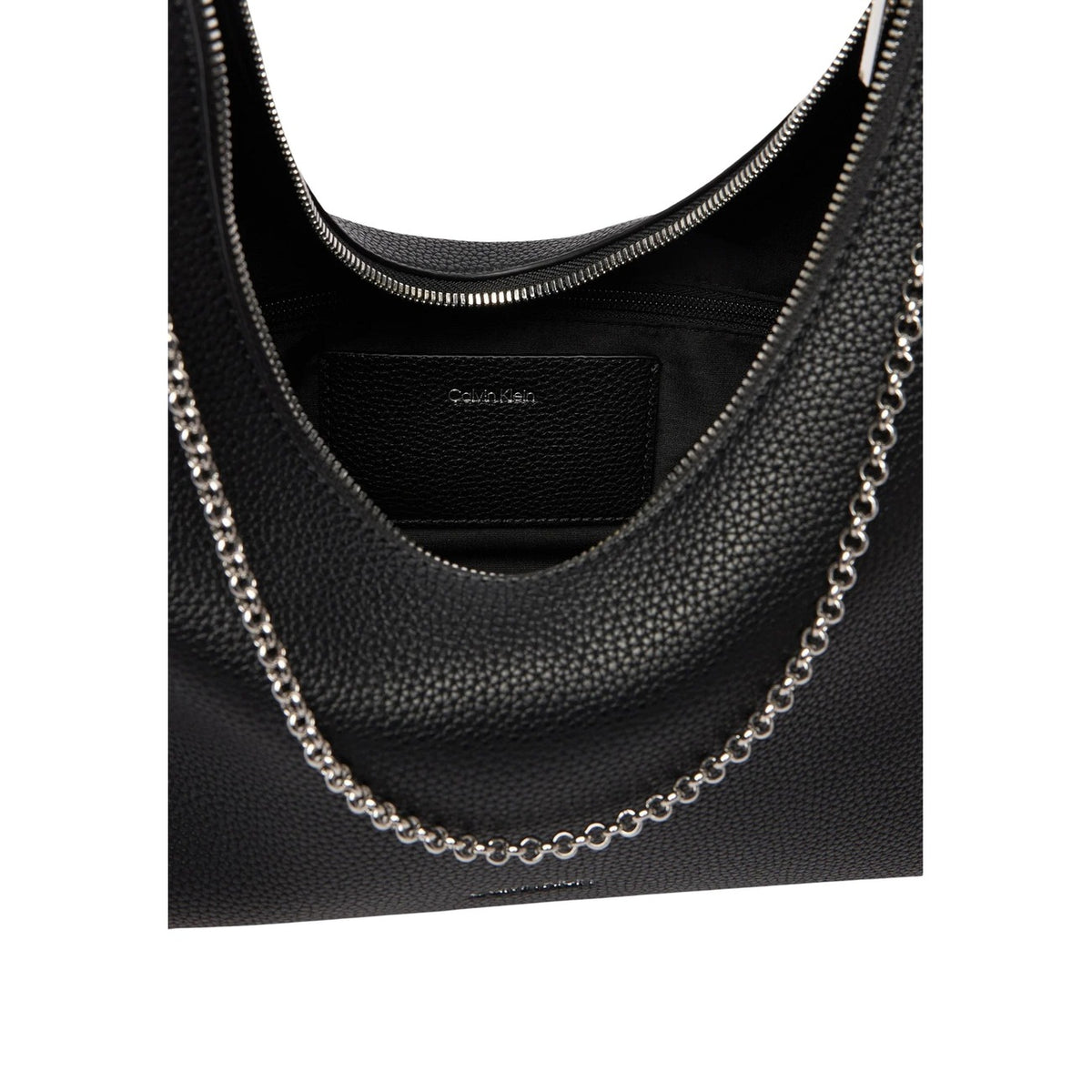 Sac Hobo Calvin Klein Emblem HW Pebble Top Zip Femme - Noir