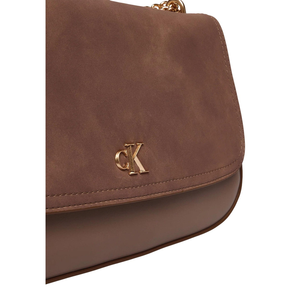 Sac Bandoulière Calvin Klein CK Conv Chain Brushed Medium Femme - Marron